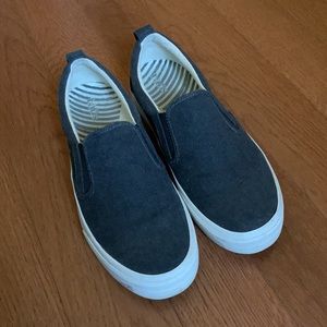Charcoal canvas slip-ons by Taos footwear